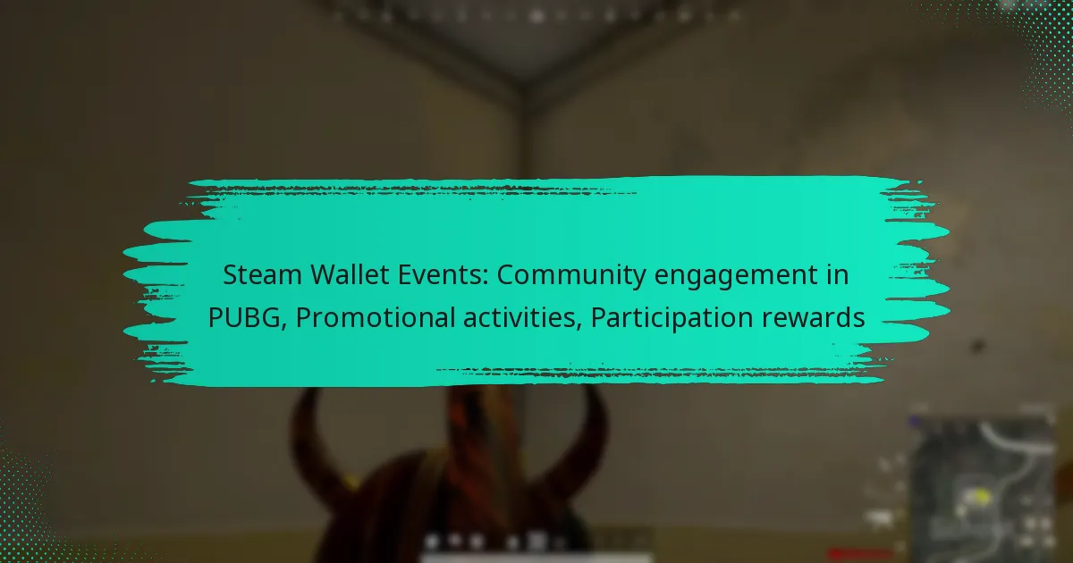 Steam Wallet Events: Community engagement in PUBG, Promotional activities, Participation rewards
